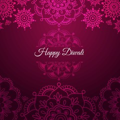 Ornamental Diwali background in pink color