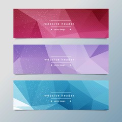 Naklejka premium Colored polygonal banners