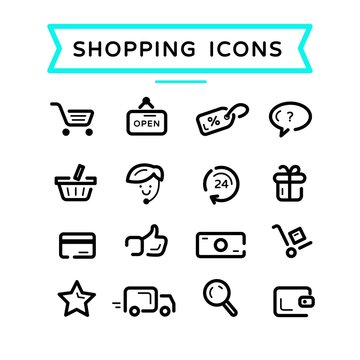 Cute shopping icons
