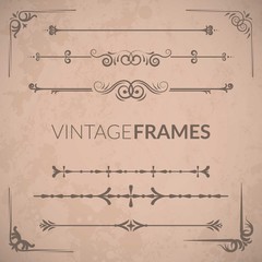 Vintage ornamental frame set