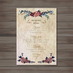 floral vintage wedding menu