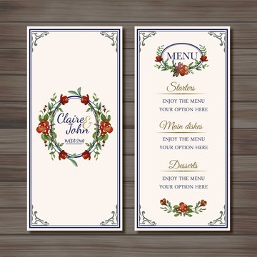 floral marriage menu