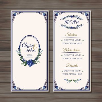 Ornamental wedding menu