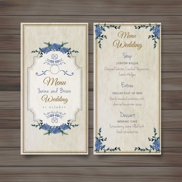 old fashioned wedding menu
