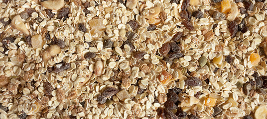 dry muesli as background