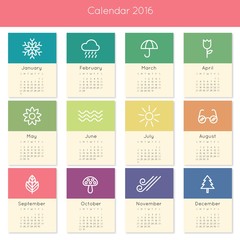 Cute 2016 calendar