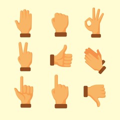 Flat Sing Language Icons Collection