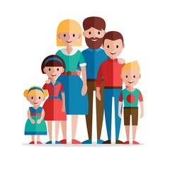 Lovely familiy in flat design