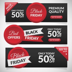 Banners of sales in Black Friday