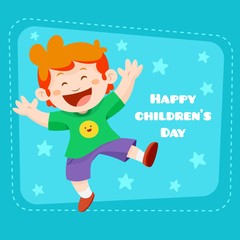 Funny boy illustration for chrildren's day