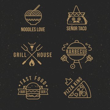 Flat Restaurant Logo Collection