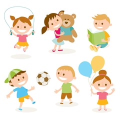 Cute illustration of kids playing