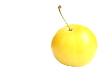yellow plum isolated on white background
