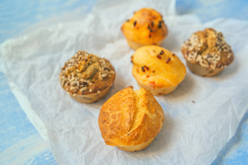 Homemade salty muffins, also called proja pie