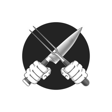 fork and knife crossed logo