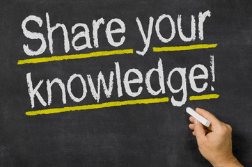 Share your knowledge written on a blackboard