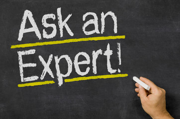 Ask an Expert written on a blackboard