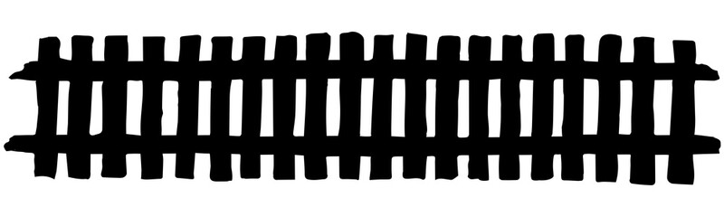 Vector engraving. Wooden Fence