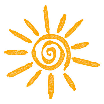 Abstract yellow sun sign on a white background. The symbol of th