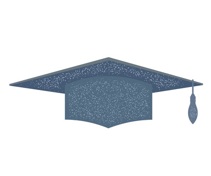 Abstract Education Cap with retro texture on White Background. G