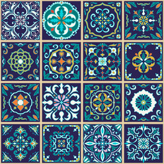 Vector seamless texture. Beautiful patchwork pattern for design and fashion with decorative elements