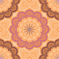 Ethnic floral seamless pattern