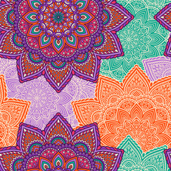 Ethnic floral seamless pattern