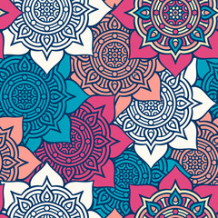 Ethnic floral seamless pattern