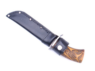 hunting knife on a white background