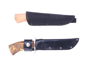 hunting knife on a white background