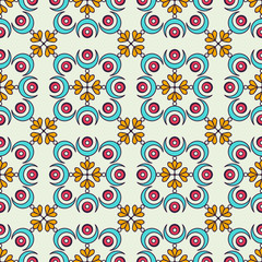 Ethnic floral seamless pattern
