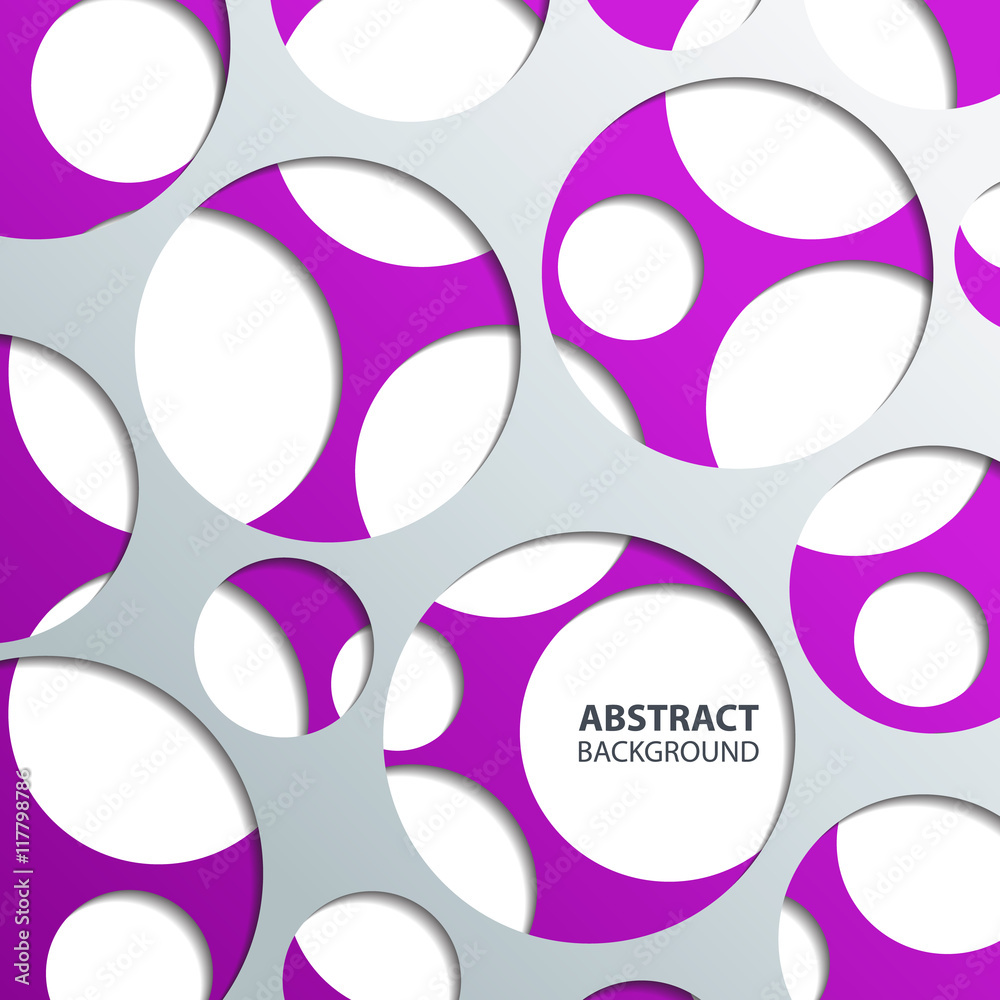 Aufkleber Abstract circle background with drop shadows. Vector illustration.