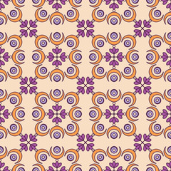 Ethnic floral seamless pattern