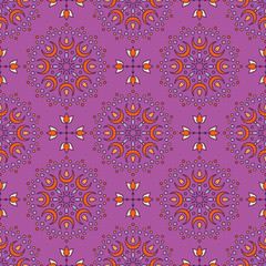 Ethnic floral seamless pattern