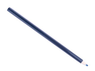 blue pencil on a white background
