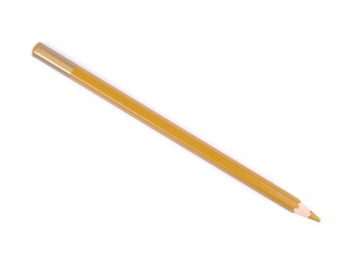 beige pencil on a white background