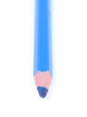 blue pencil on a white background