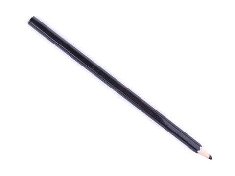 black pencil on a white background