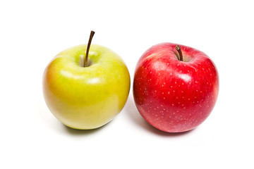 Ripe apples on a white background. With clipping path.