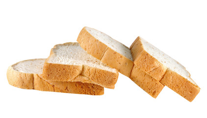 bread on white background.