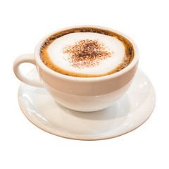 cup of coffee isolated on white background.