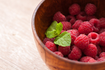 fresh juicy raspberries