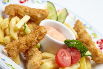 Chicken nuggets with french fries