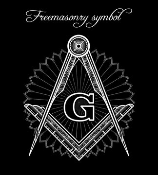 Masonic symbol. Mystical illuminati brotherhood vector sign