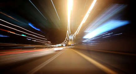 night lighting on  the street