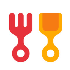 Rake and shovel in flat style