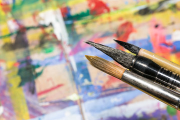 different size brushes for different styles (chinese, sumi, wate
