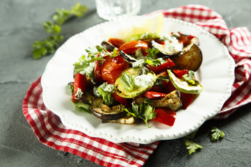 Salad with grilled vegetables