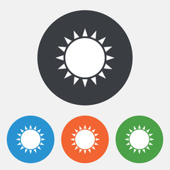 Sun icon. Sunlight summer symbol.
