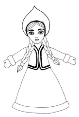 Winter beautiful girl with long hair